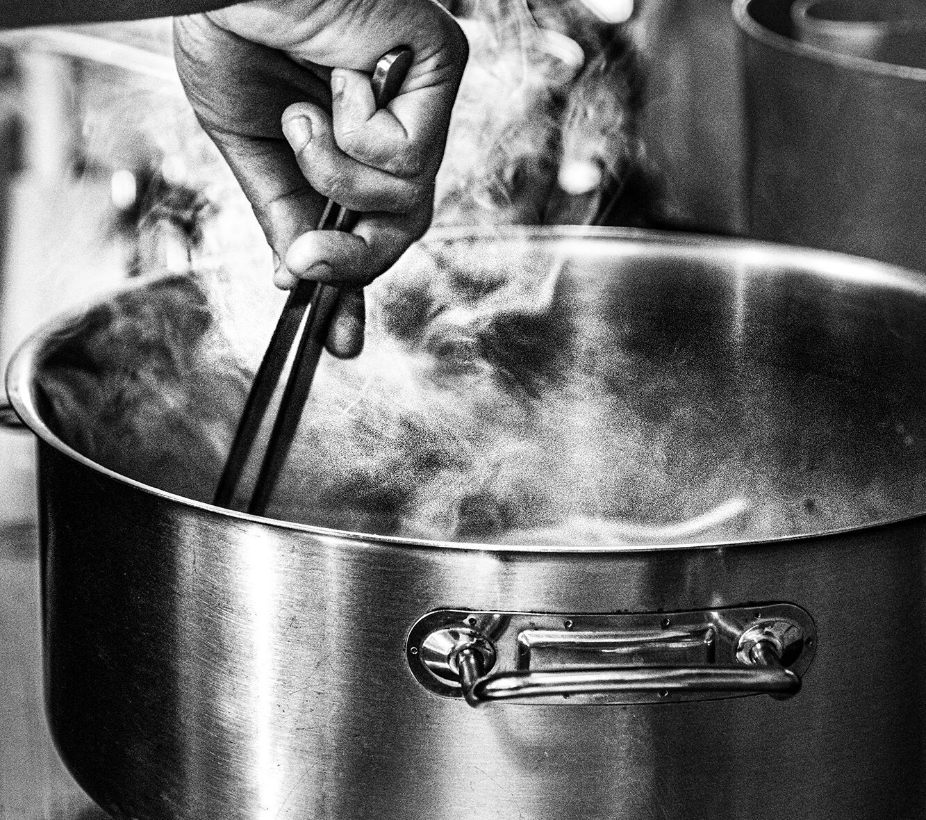 Stirring spaghetti